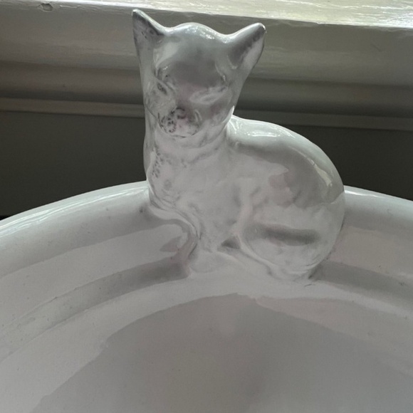 NEW Astier de Villatte Large Chat Cat Bowl, White Ceramic - Picture 5 of 11